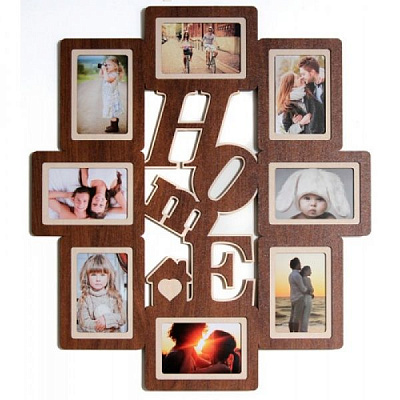 Рамка для фото 68х60 H A ДВП, темне дерево 10x15 см коричневий