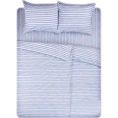 Комплект постельного белья Полоска Акварель семейный голубой UP! (Underprice) 