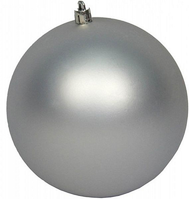 Шар пластиковый Девилон d250 однотонный матовый серебряный