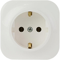 Розетка с заземлением Legrand Quteo 2К+З без шторок белый 782211