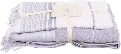 Набор полотенец Марина 2 шт. кремово-серый 
