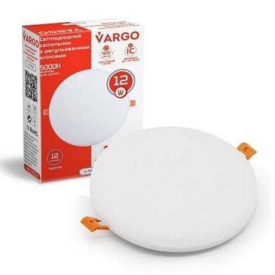 Светильник потолочный Vargo 12 Вт белый 5000 К 111776 