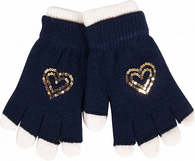 Варежки YO! RED-0242G-AA50 р.16 синий 