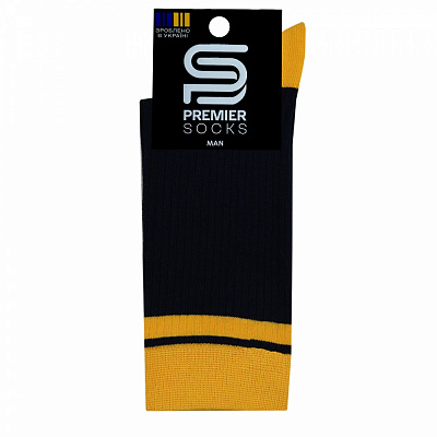 Шкарпетки чоловічі Premier Socks в рубчик р.29 темно-синій