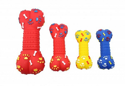 Іграшка ZooMax вінілова кістка-пищалка з лапками і шипами 15 см EV0051