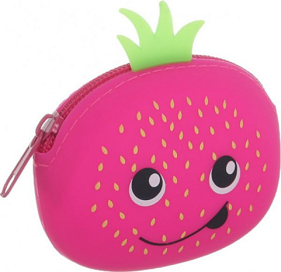 Пенал Клубника 9х7х3,5 см розовый