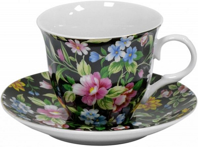 Чашка с блюдцем Цветы полевые 220 мл 21-245-021 Оселя