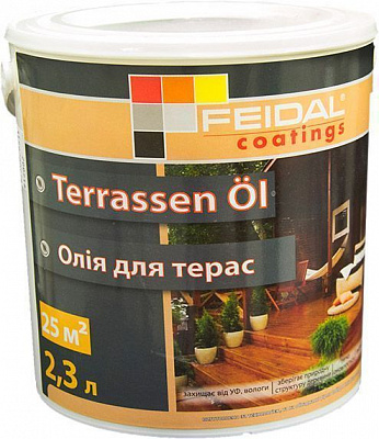 Олія для деревини Feidal Terrassen Ol безбарвний шовковистий мат 2,3 л