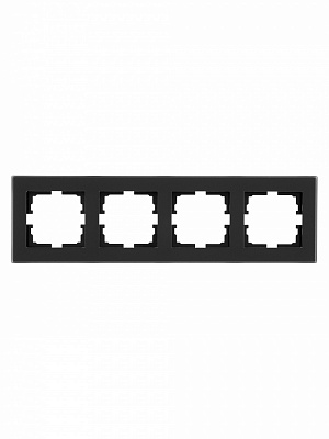 Рамка чотиримісна Lezard Vesna горизонтальна матовий чорний 742-5980-149