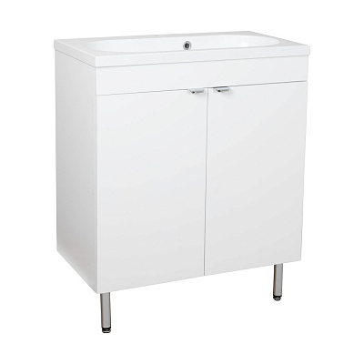 Тумба RIO (белый мат) с умывальником Status 70 см