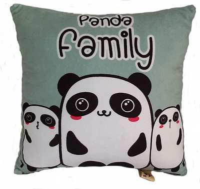 Подушка Анна Семья панды 35х35 см