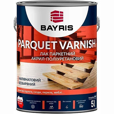 Лак паркетний Parquet Varnish Bayris напівмат прозорий 5 л