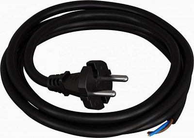 Провод с вилкой Одескабель армированный ПВС-ВП-2х1,5-250-08-16-1,7 без заземления 220В 16А ПВХ черный
