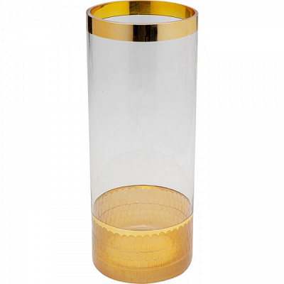 Ваза KARE Design Golden Flow 25 см прозора