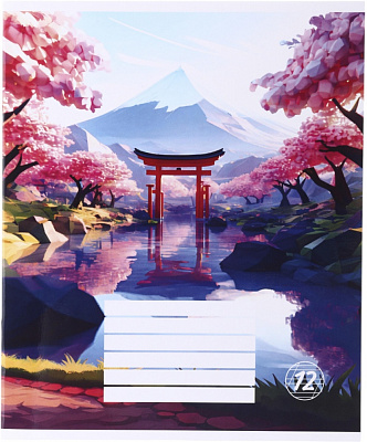 Зошит шкільний Pixel landscape1_25 12 аркушів коса лінія Nota Bene