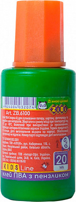 Клей ПВА 20 мл с кисточкой ZB.6100 ZiBi