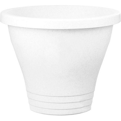 Вазон пластиковий Алеана Женева круглий 6л білий із сірим (114019)