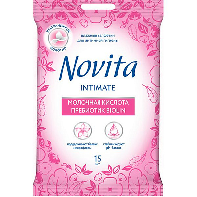 Влажные салфетки Novita Intimate Soft 15 шт.