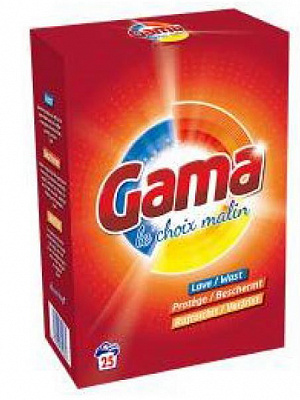 Стиральный порошок для машинной и ручной стирки Gama 3в1 универсальный 1,625 кг 