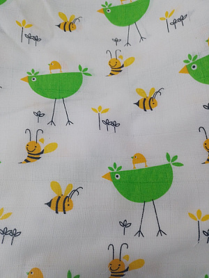 Пелюшки Моя планета муслін К150-11 75x100 см білий із принтом