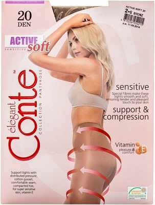 Колготки Conte ACTIVE SOFT 20 den Bronz р. 2 бронзовий