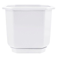 Горшок пластиковый Алеана Дама квадратный 0,28л белый (112028) 