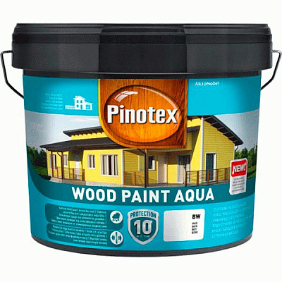 Краска Pinotex WOOD PAINT AQUA BW белый полумат 1 л