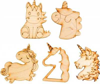 Набор заготовок для декорирования Семья Единорога 5 шт. 