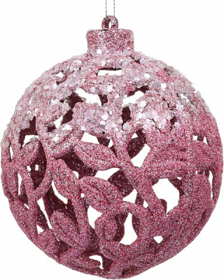 Декоративна підвіска Куля 11 см рожевий HF2K936