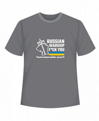 Футболка russian warship f*ck you р. S сірий