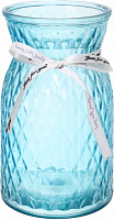 Ваза скляна блакитна Crystal Sandy 18 см YIWU
