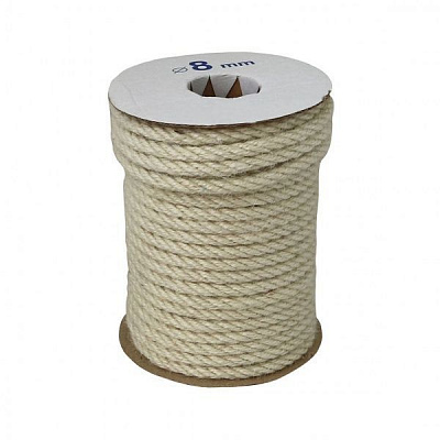 Канат Радосвіт джутовый отбеленный 8 мм белый
