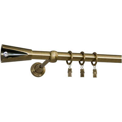 Карниз Bojanek Fuego одинарний укомплектований d19 мм 240 см антична бронза