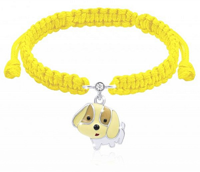 Браслет плетеный UMa&UMi Щеночек желтый 2
