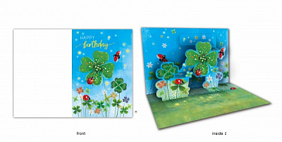 Листівка вітальна POP-UP з 3D-малюнком всередині та з конвертом 