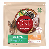 Корм сухой для малых пород Purina ONE с курицей 1,5 кг
