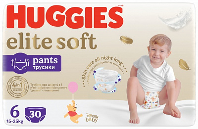 Подгузники-трусики Huggies ES Pant (6) Mega 15-25 кг 30 шт.
