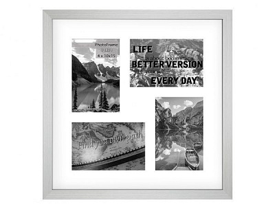 Фоторамка с паспарту SvitArt FKP-4-1913-7A 10x15 см светло-серый 