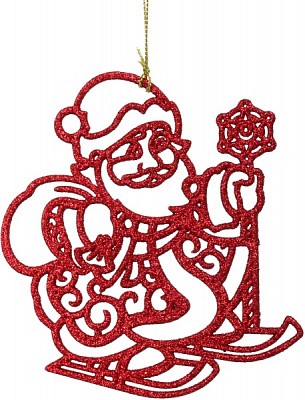 Підвіска Дід Мороз 12х12 см червоний