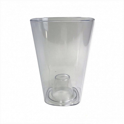 Кашпо для орхидей Оранжерея КАМБРИ 133 мм прозрачный квадратный 