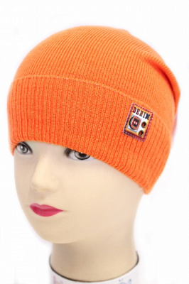 Шапочка дитяча для хлопчиків Kraft+ р.48-50 помаранчевий 2535