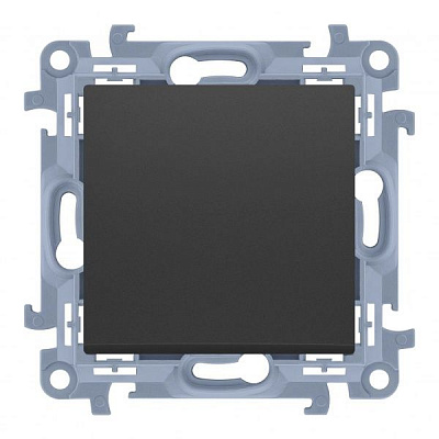 Вимикач одноклавішний Simon 10 без підсвітки 10 А 250В чорний матовий CW1.01/49