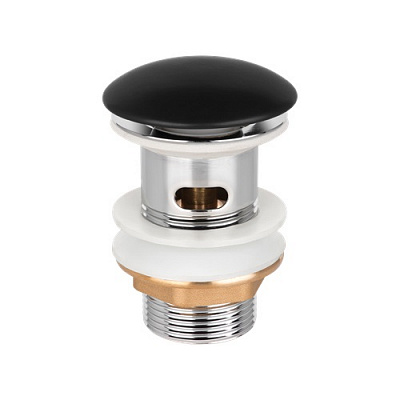 Донный клапан Invena для умывальника с переливом черный матовый Click-clack SC-B1-CZP