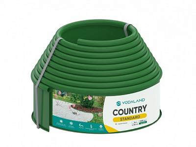 Бордюр для газона Vodaland Country Standard H100 зеленый 6 м
