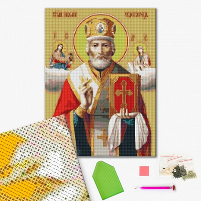 Алмазная мозаика Николай Чудотворец 40х50 см Brushme 