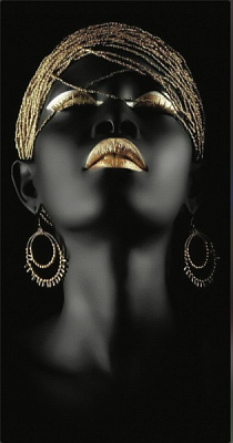 Репродукция Золотое лицо 50х100 50x100 см Арт Фемелі 