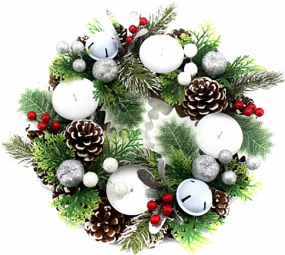 Свічник на 4 свічки з шишками 30 см Meizhou Huafu Trading