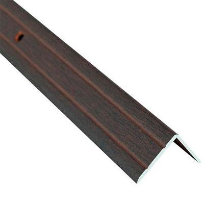 Порожек алюминиевый декорированный Braz Line рифленый с отверстиями 24,5х20x2700 мм орех бурбон 