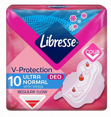 Прокладки гигиенические Libresse Ultra Deo с крылышками 10 шт.