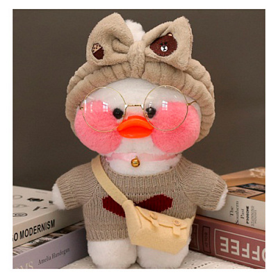 Мягкая игрушка WORLD TOP DEVELOPMENT LTD Уточка 25 см серо-розовый DK-10